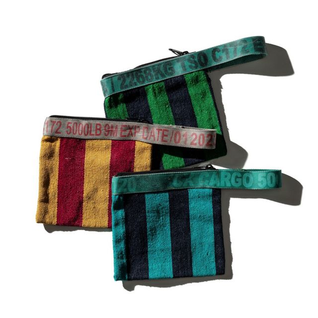 Rug Pouch - Green x Navy Blue #2