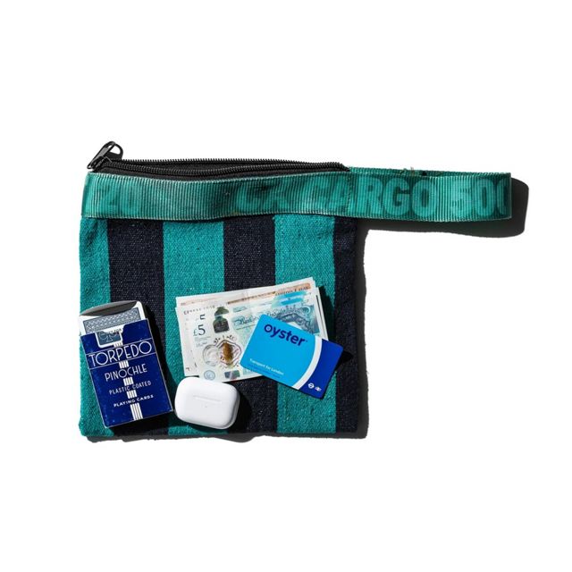 Rug Pouch - Turquoise x Navy Blue #1