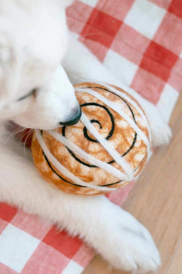 MODERNBEAST Cinnamon Roll Wool Dog Toy #1