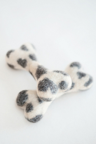 MODERNBEAST Cow Print Woolbone Dog Toy