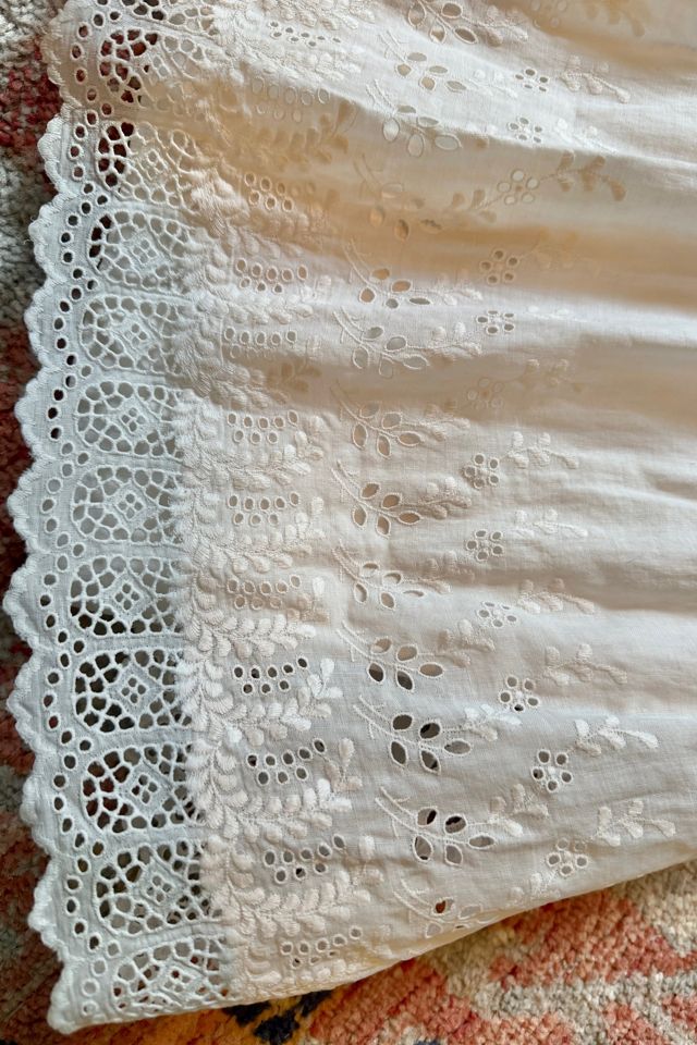 Antique White Cotton Eyelet Maxi Skirt Selected by Two Vintage Twins #3