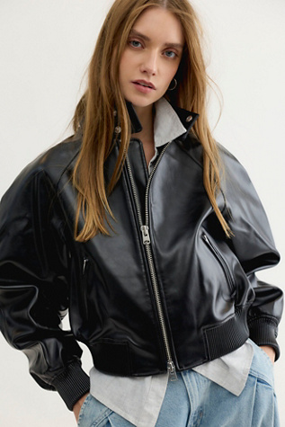 AGOLDE Nova Vegan Leather Bomber Jacket