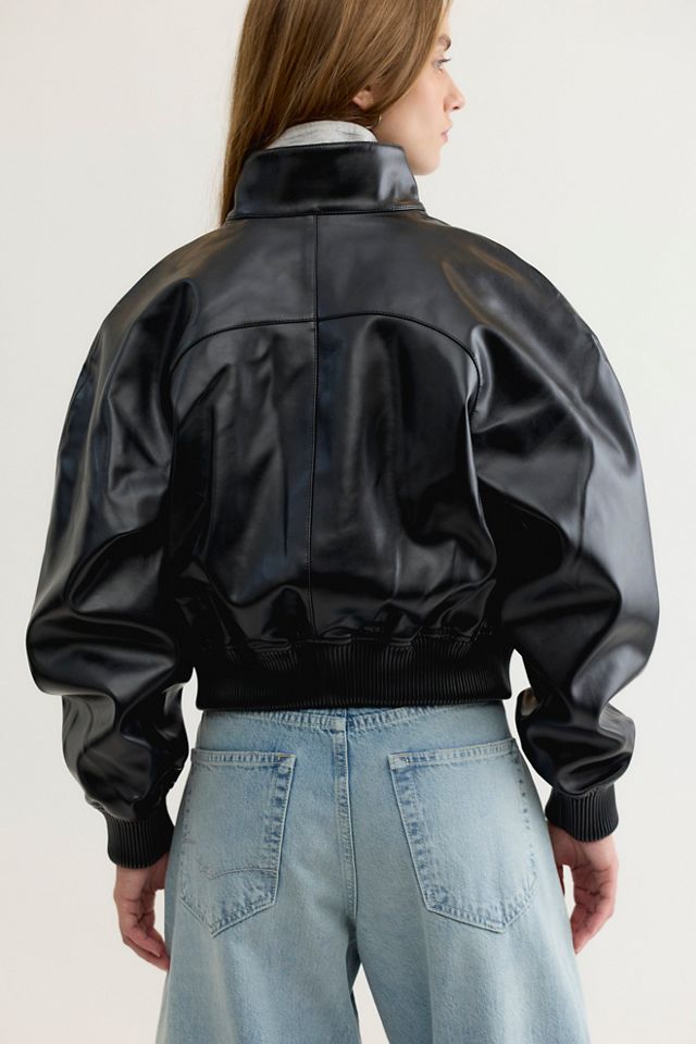 AGOLDE Nova Vegan Leather Bomber Jacket #1