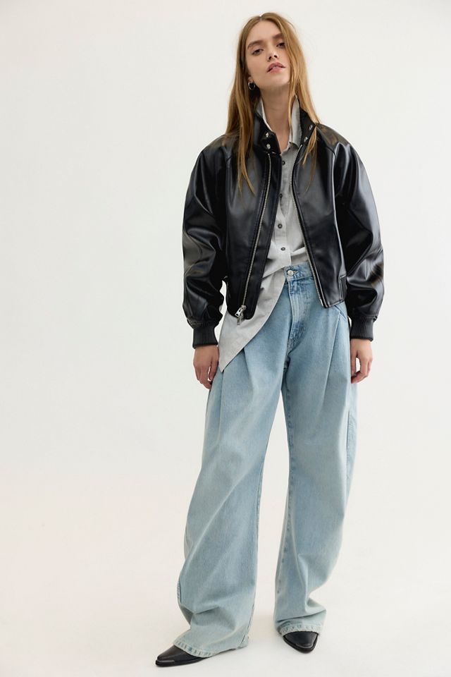 AGOLDE Nova Vegan Leather Bomber Jacket #2