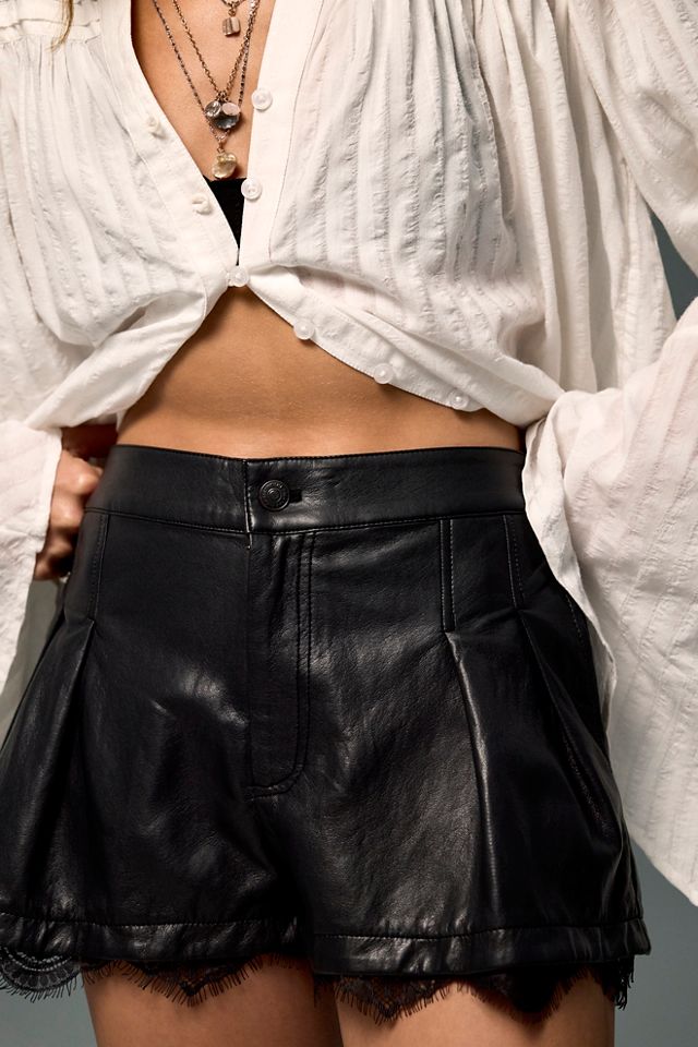 After Dark Vegan Leather Shorts #3