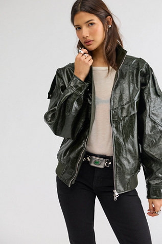 AGOLDE Hart Vegan Leather Bomber Jacket by Free People