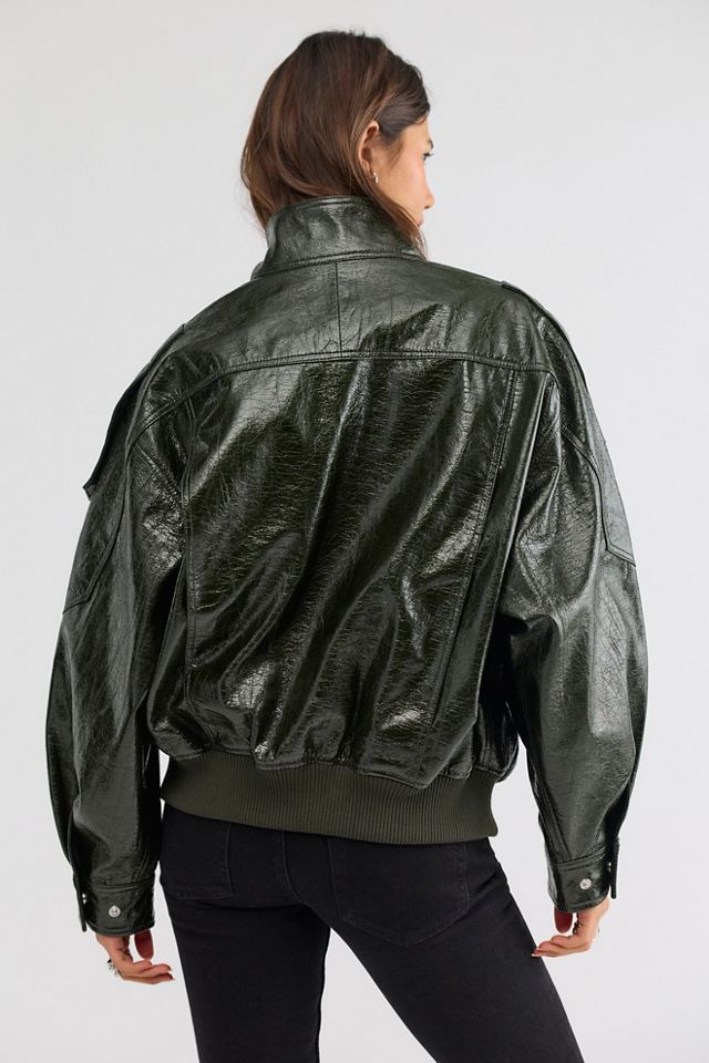 AGOLDE Hart Vegan Leather Bomber Jacket #1
