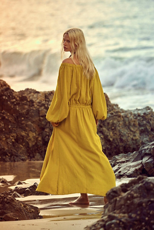Женское платье free-est Sandshell Linen Francisca Maxi, цвет: Мох — фото 2