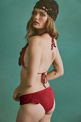 Matthew Williamson x Free People Meli Crochet Bikini Bottoms at Free People in Red, Size: S