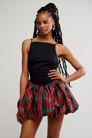 Tinsel Kiss Plaid Mini Dress