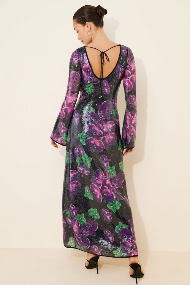 The Wolf Gang Lenee Sequin Long Sleeve Maxi Dress #1