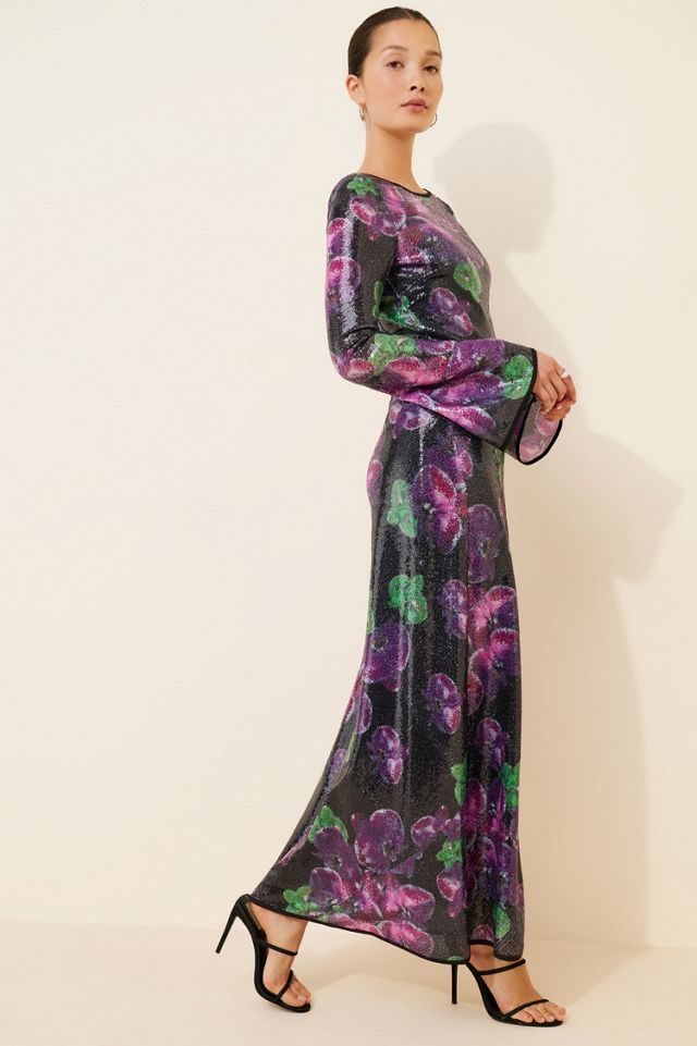 The Wolf Gang Lenee Sequin Long Sleeve Maxi Dress #3