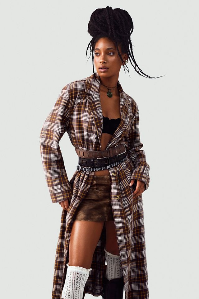 We The Free Monique Plaid Denim Duster #3