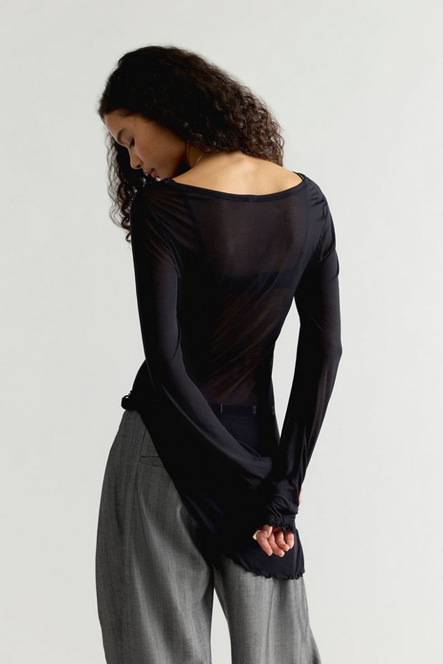 Haut Addie asymétrique à manches longues #1