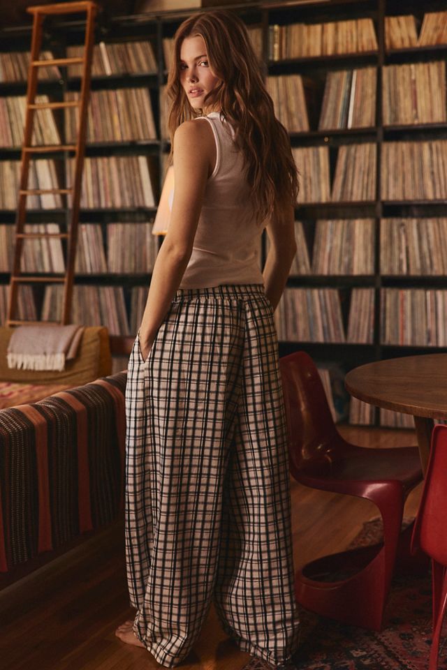 Late Checkout Flannel Wide-Leg PJ Pants #1