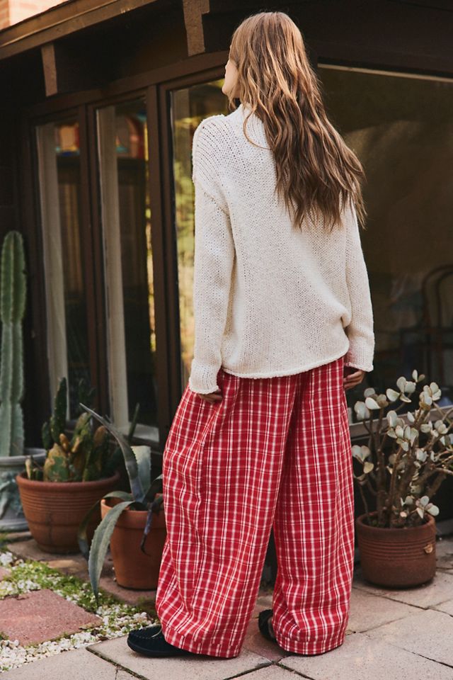 Late Checkout Flannel Wide-Leg PJ Pants #1