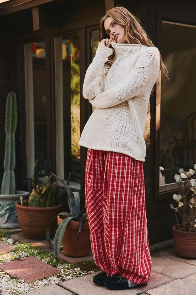 Late Checkout Flannel Wide-Leg PJ Pants #2