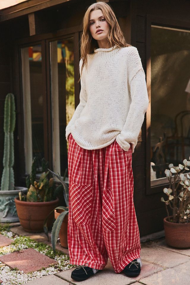 Late Checkout Flannel Wide-Leg PJ Pants #3
