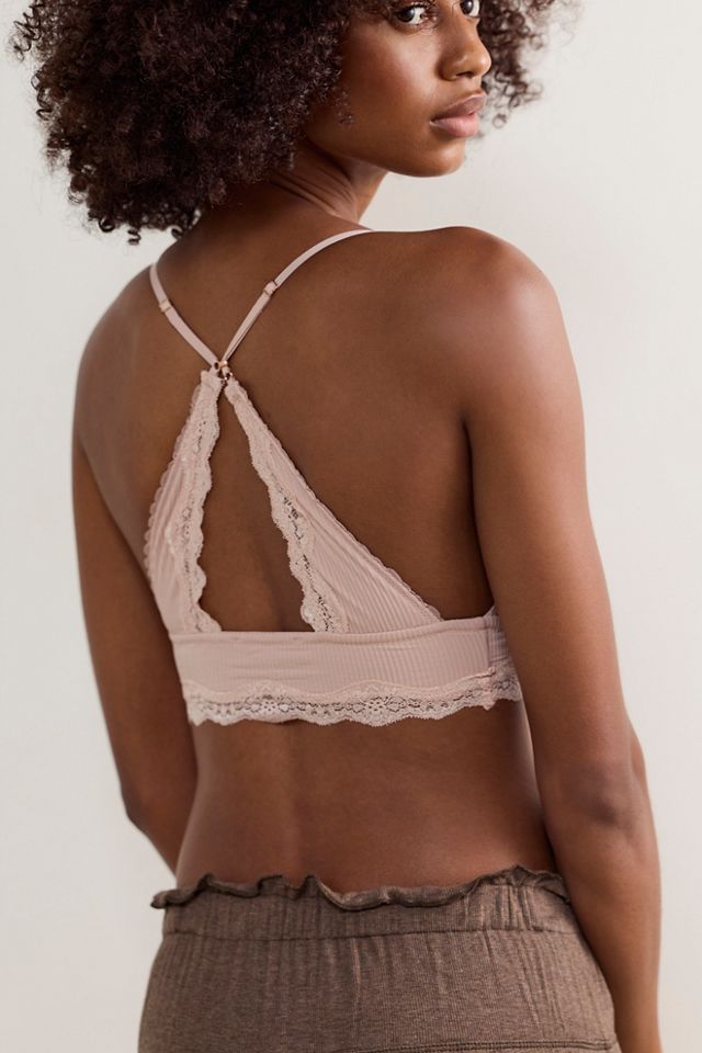 Charlie Lace Microfiber Ribbed Longline Triangle Bralette #1