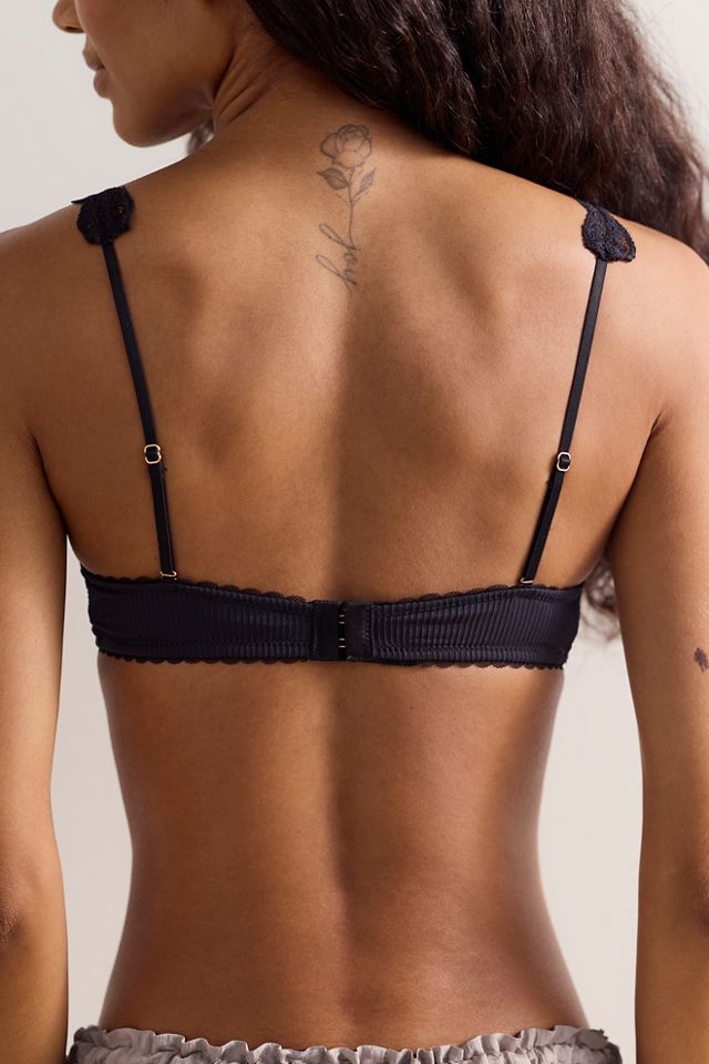 Charlie Lace Microfiber Ribbed Square-Neck Bralette #1