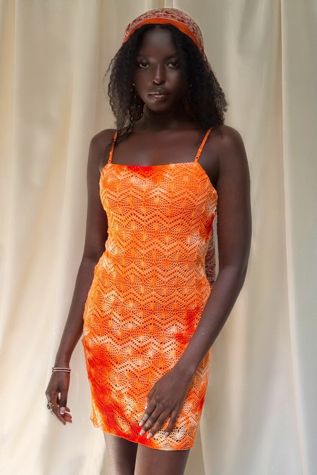 Y2K Crochet Mesh Mini Dress Selected By Afterlife Boutique