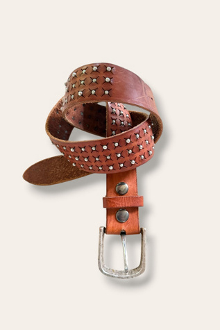Y2K Studded Leather Belt Selected By Afterlife Boutique