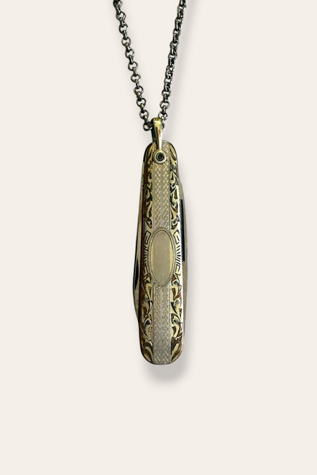 Antique Gold Filled Victorian Pocket Knife Necklace Selected By Afterlife Boutique