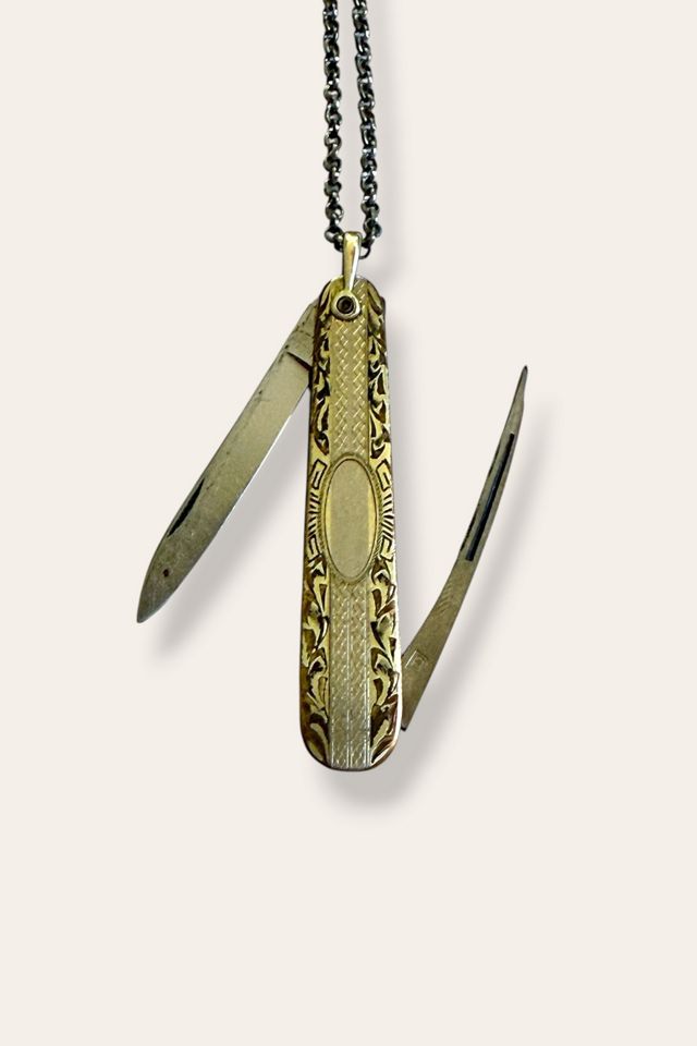 Antique Gold Filled Victorian Pocket Knife Necklace Selected By Afterlife Boutique #2