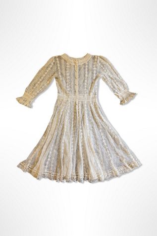1970s Hand Crochet Victorian Prairie Dress Selected By Ritual Vintage