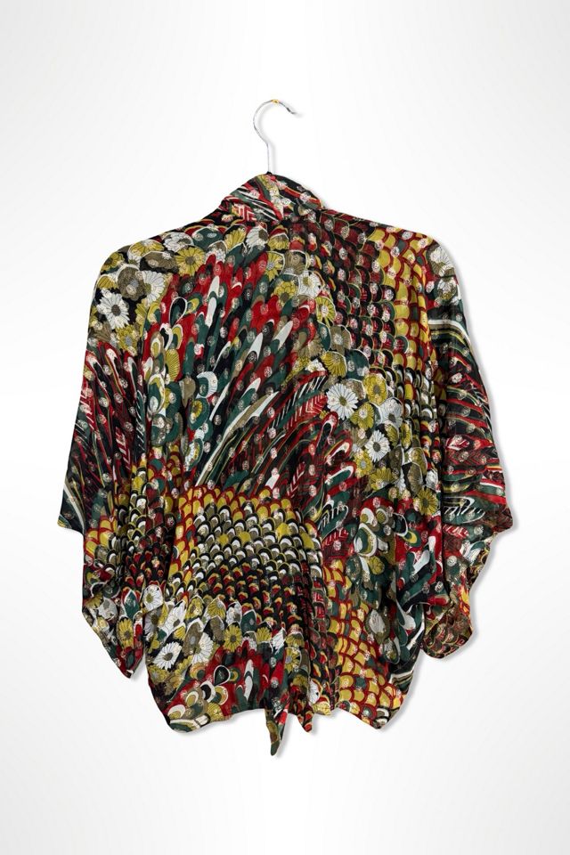 1970s Lurex Print Disco Era Chiffon Tie Top Selected By Ritual Vintage #2