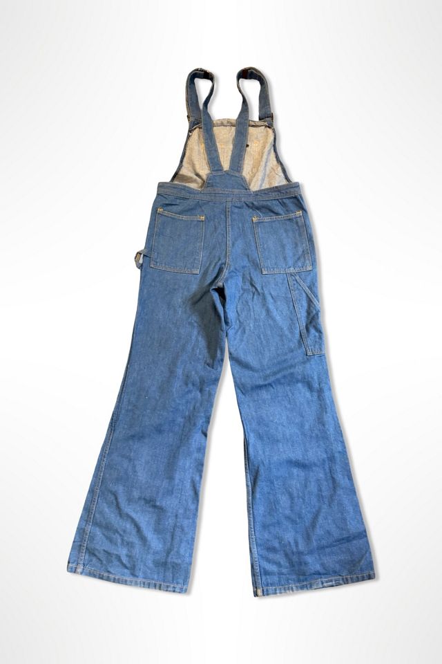 1970s Denim Custom Patchwork Flare Overalls Selected By Ritual Vintage #1