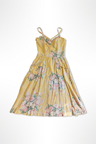 1970s Does 1940s Cabbage Rose Sundress Selected By Ritual Vintage