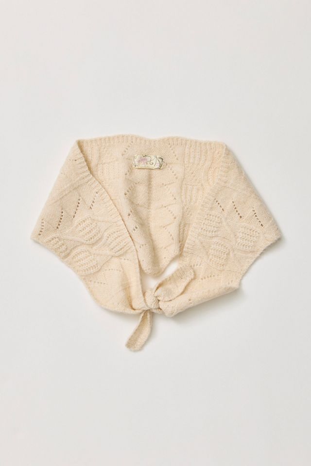 Écharpe triangulaire en tricot torsadé douillet #1