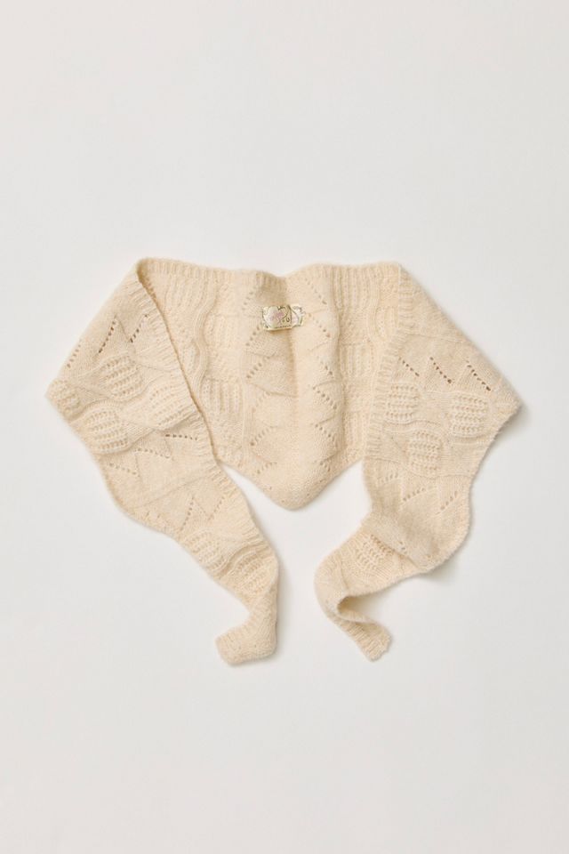 Écharpe triangulaire en tricot torsadé douillet #3