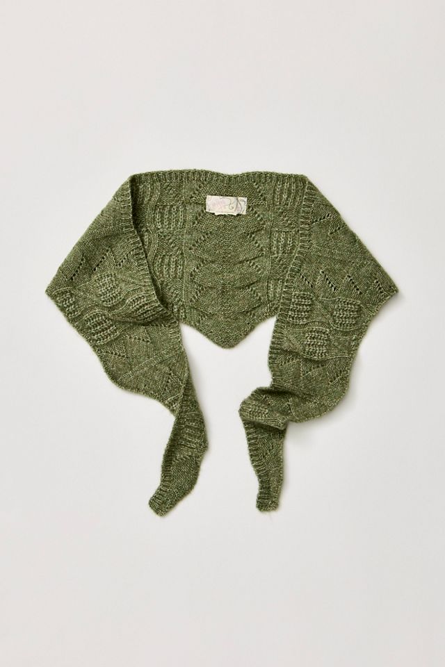 Cozy Cable Triangle Scarf #3