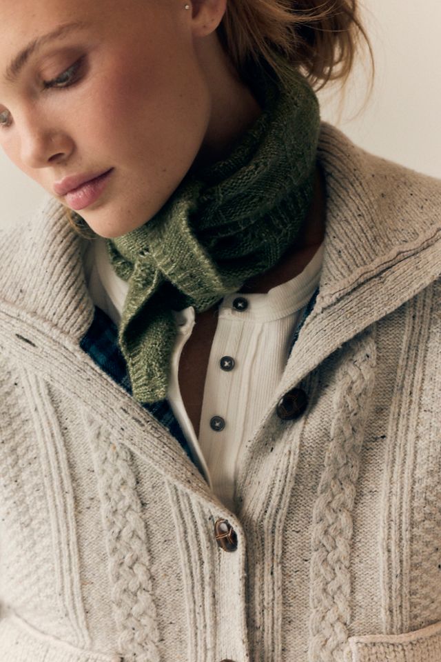 Cozy Cable Triangle Scarf #6