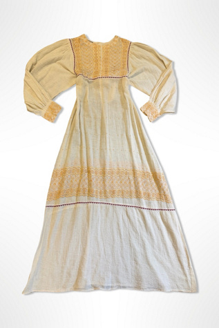 1970s Embroidered Gauze Peasant Gown Selected By Ritual Vintage