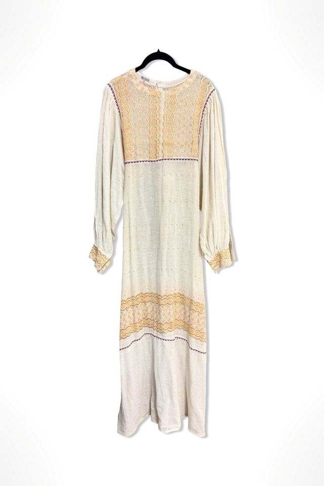 1970s Embroidered Gauze Peasant Gown Selected By Ritual Vintage #2