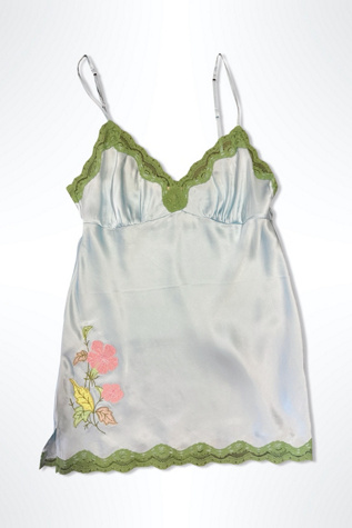 Y2K Silk Appliqued Lingerie Inspired Top Selected By Ritual Vintage