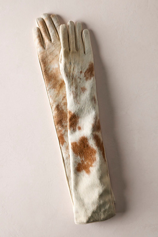Understated Leather Long Cowhide Gloves