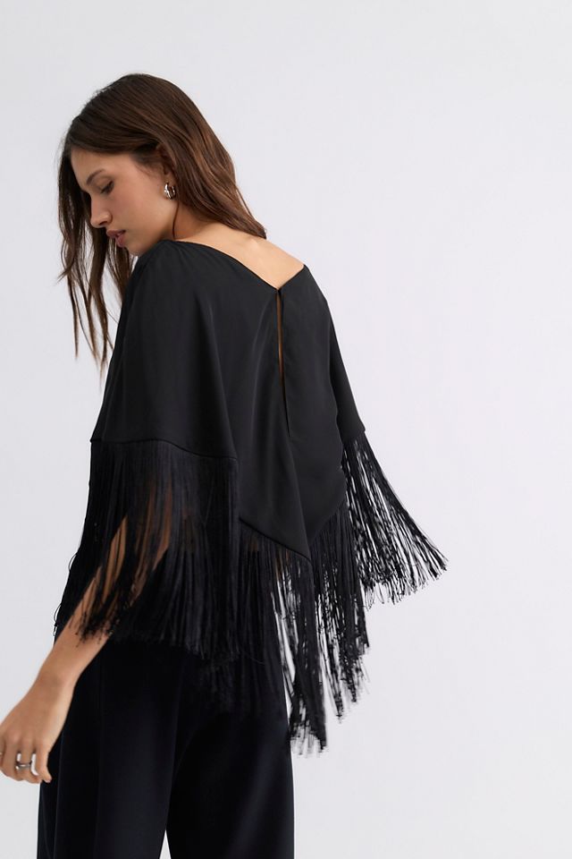 Understated Leather Sun Down Poncho Top #1