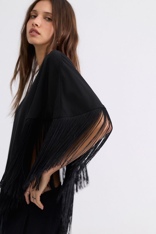Understated Leather Sun Down Poncho Top #2