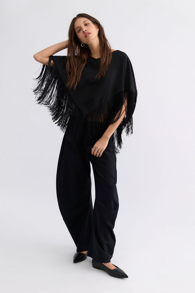 Understated Leather Sun Down Poncho Top #3