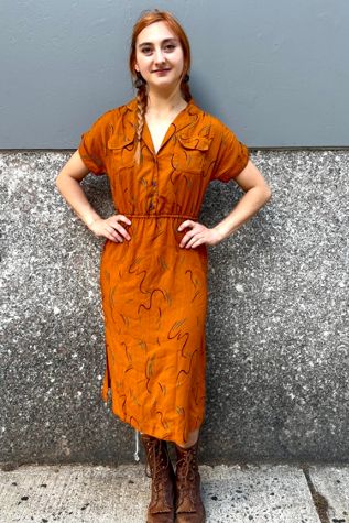 1980’s Print Shirt Dress Selected by Nomad Vintage