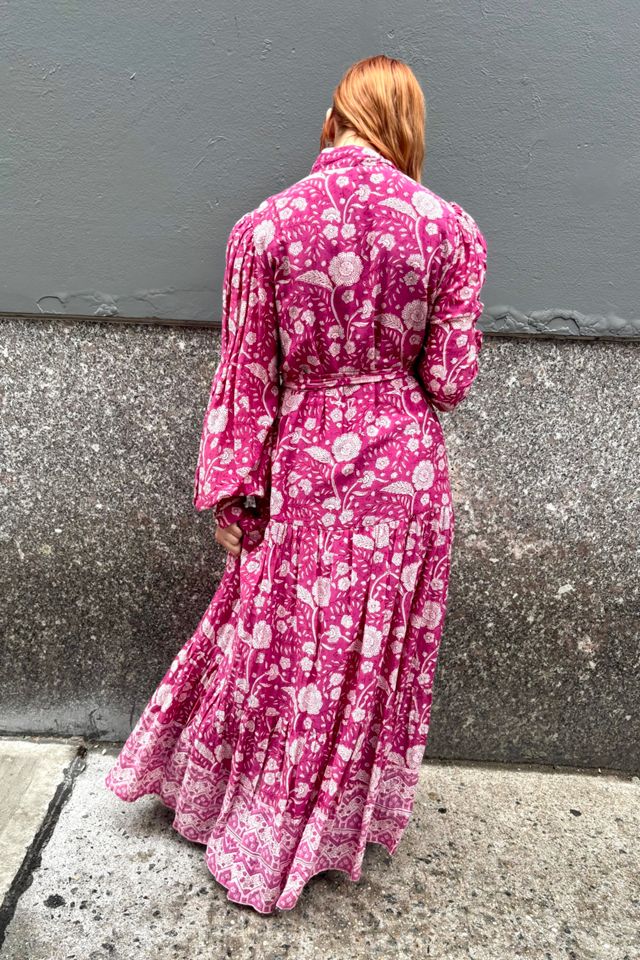 Vintage Block Print Cotton Maxi Dress Selected by Nomad Vintage #1