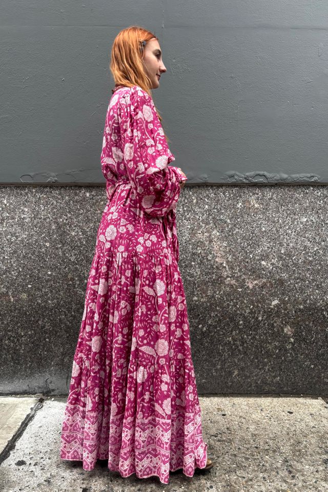 Vintage Block Print Cotton Maxi Dress Selected by Nomad Vintage #2