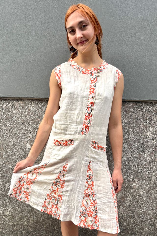 1920’s Handmade Pleated Appliqué Dress Selected by Nomad Vintage #1