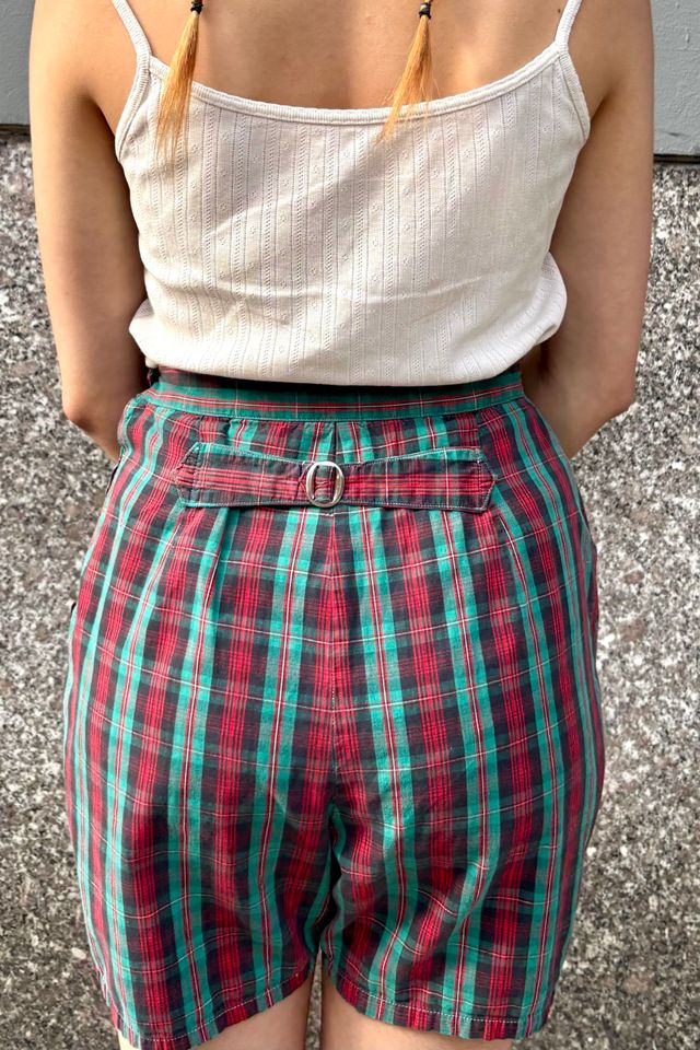 Vintage 1950’s Buckle Back Plaid Shorts Selected by Nomad Vintage #1