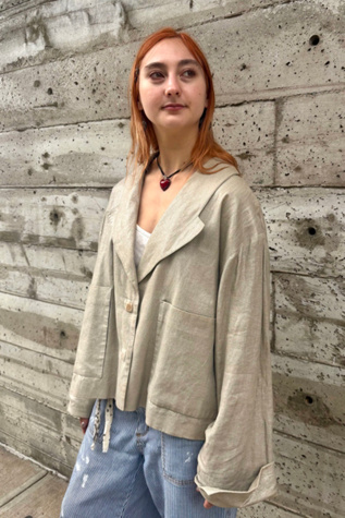 Y2K Christa De Carouge Oversized Metallic Jacket Selected by Nomad Vintage