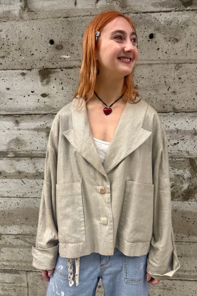Y2K Christa De Carouge Oversized Metallic Jacket Selected by Nomad Vintage #2